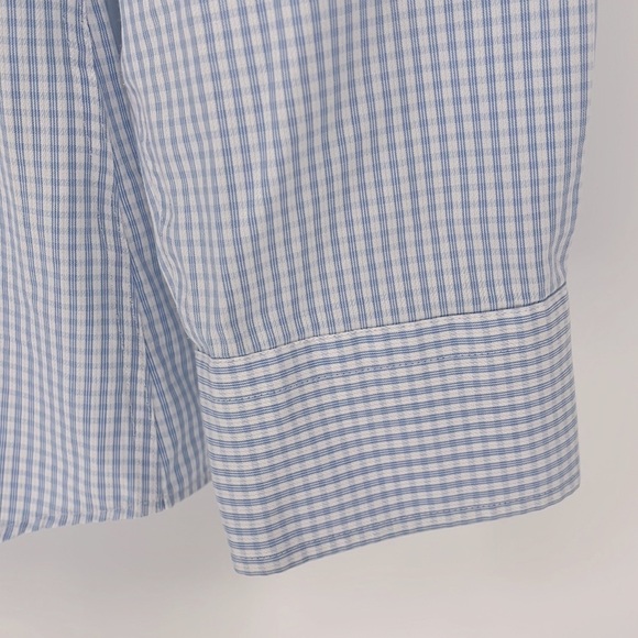 Pronto Uomo Slim Fit Long Sleeve Dress Shirt Blue White Mens Size 32/33 14-1/2 - Picture 4 of 8